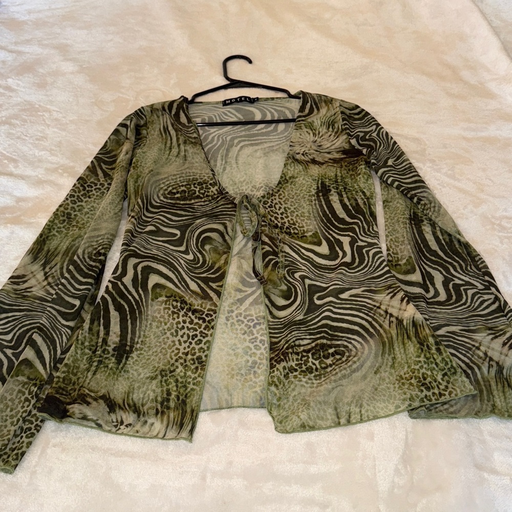 Animal Print Sheer Cardigan